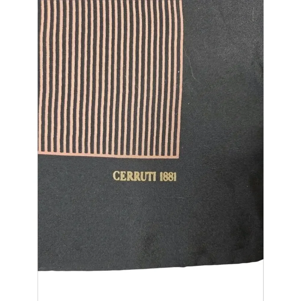 VTG Cerruti 1881 Silk Scarf Striped Geometric Designer 25-Inch Square Luxury